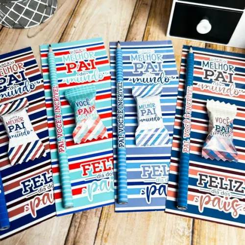 25 Card Bala com Lápis Dia dos Pais
