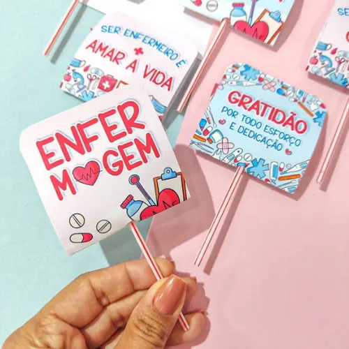 25 Pirulitos Personalizado Dia da Enfermagem