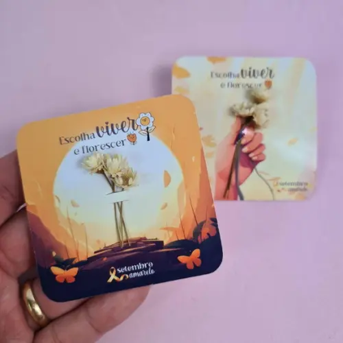 30 Card com Flor Setembro Amarelo