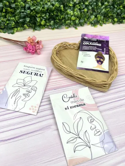 30 Cards com Máscara Facial Dia das Mulheres