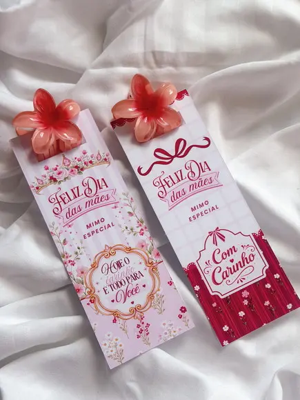 30 Lembrancinhas Dia das Mães Card com Piranha Flor
