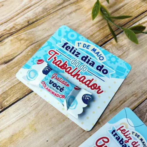 50 Card com Bala Dia do Trabalhador