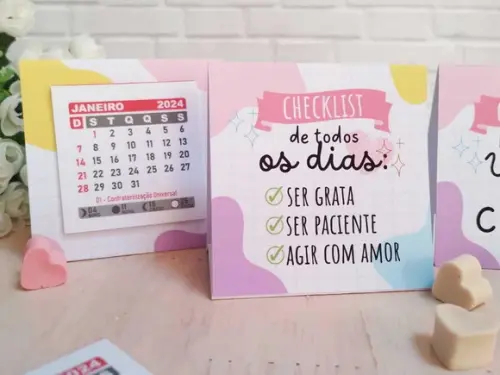 50 Mini Calendário de Mesa 2024