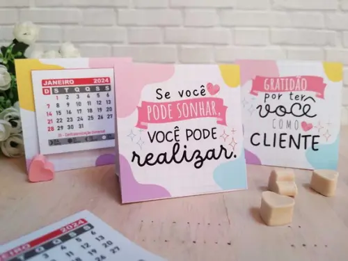 50 Mini Calendário de Mesa 2024