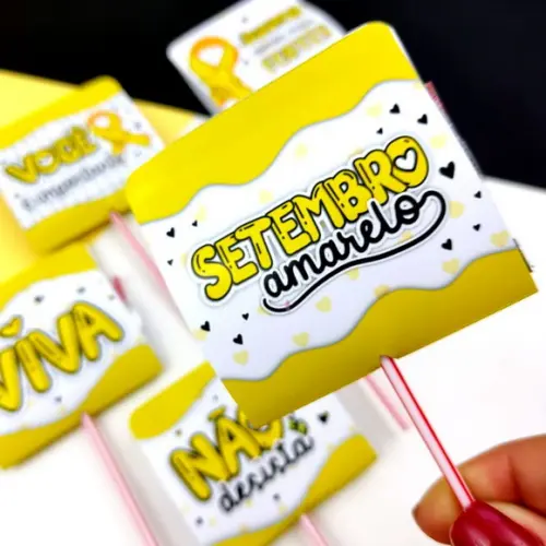50 Pirulitos Personalizado Setembro Amarelo