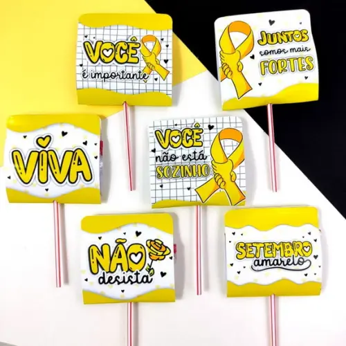 50 Pirulitos Personalizado Setembro Amarelo