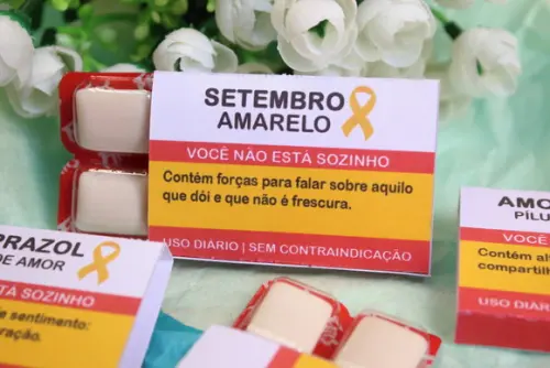 70 Chicletes Personalizados Setembro Amarelo