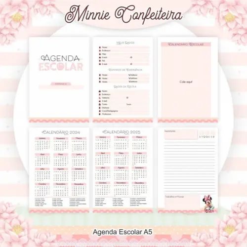 Agenda Escolar 2024 Minnie Confeiteira