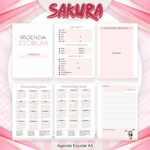 Agenda Escolar 2024 Sakura