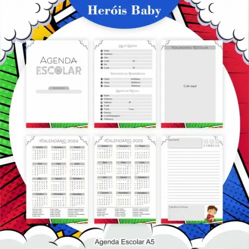 Agenda Escolar Heróis Baby