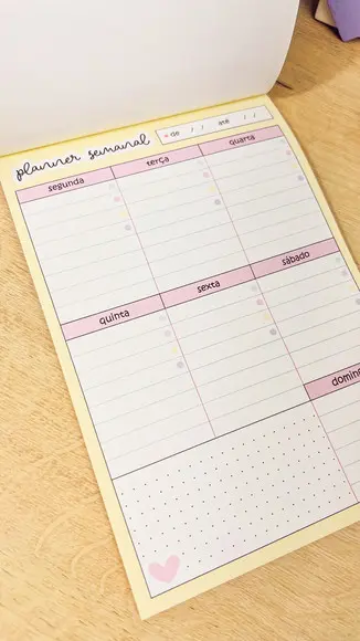 Bloco de Planner Semanal Cute