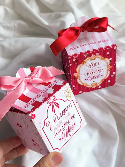 Caixa Presente com 2 Sabonetes Dia das Mães