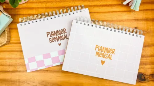 Duo Planner de Mesa Semanal e Mensal