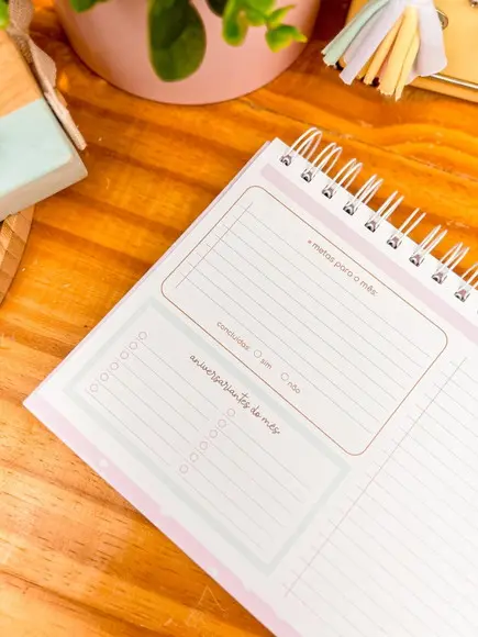 Duo Planner de Mesa Semanal e Mensal