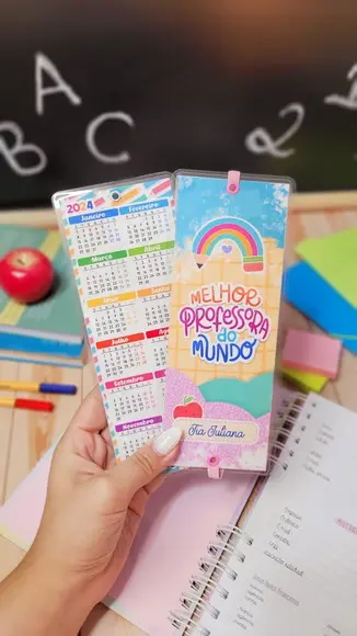 Marca Página com Elástico Dia dos Professores