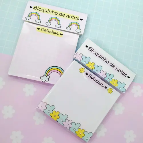 Trio de Bloquinhos de Anotações Cute/fofa