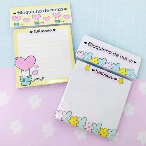 Trio de Bloquinhos de Anotações Cute/fofa
