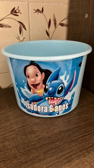 Balde de Pipoca Personalizado Lilo & Stitch