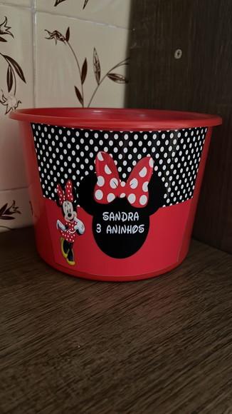 Balde de Pipoca Personalizado Minnie