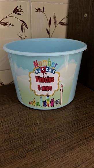 Balde de Pipoca Personalizado Number Blocks
