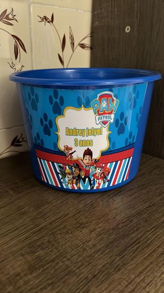 Balde de Pipoca Personalizado Patrulha Canina