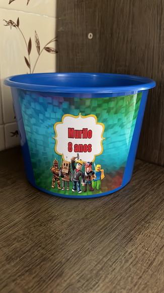 Balde de Pipoca Personalizado Roblox