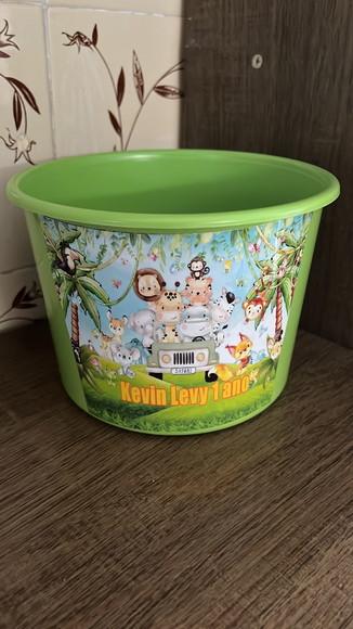 Balde de Pipoca Personalizado Safari
