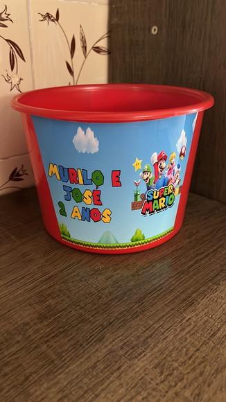 Balde de Pipoca Personalizado Super Mário
