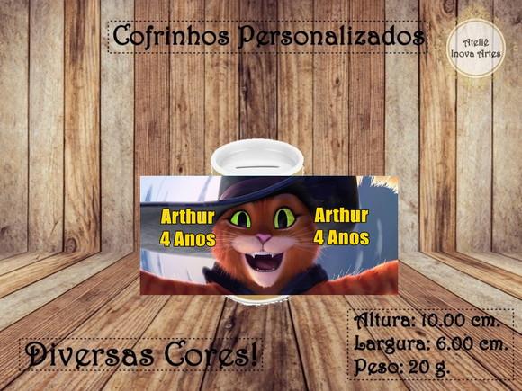 Cofrinho Personalizado Gato de Botas