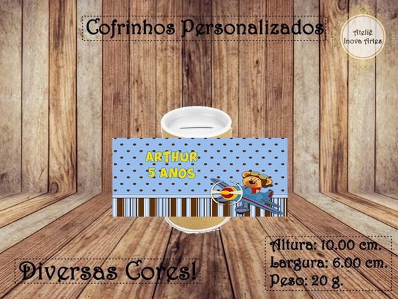 Cofrinho Personalizado Ursinho Aviador