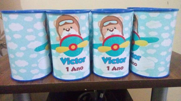 Cofrinho Personalizado Ursinho Aviador