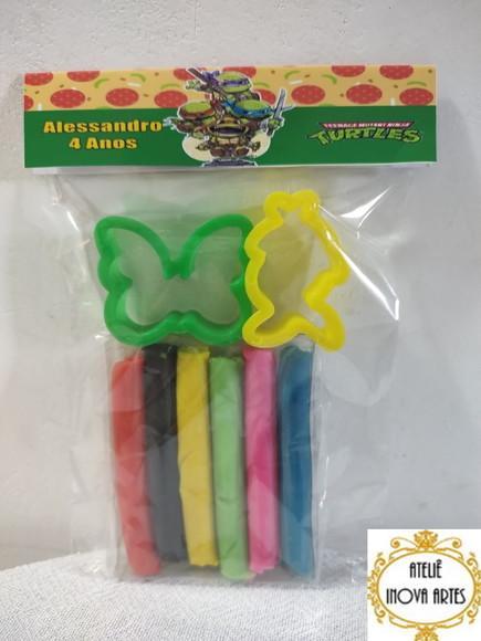 Kit Massinha Personalizada Tartarugas Ninjas