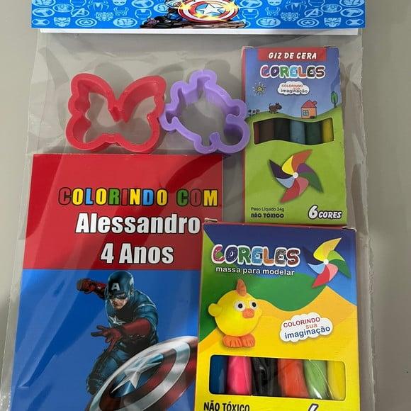 Kit para Colorir + Kit Massinha Capitão América