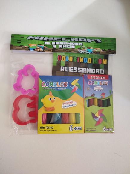 Kit para Colorir + Kit Massinha Minecraft