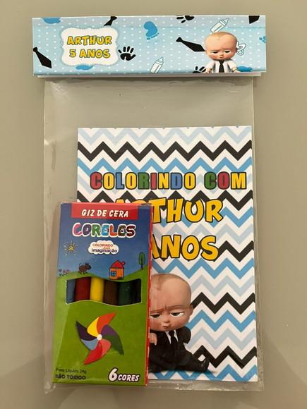 Kit para Colorir Revistinha c/ Giz de Cera Poderoso Chefinho