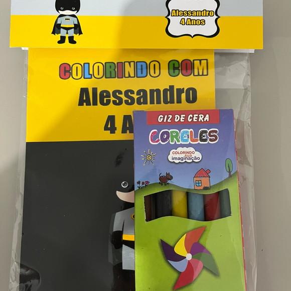 Kit para Colorir Revistinha com Giz de Cera Batman