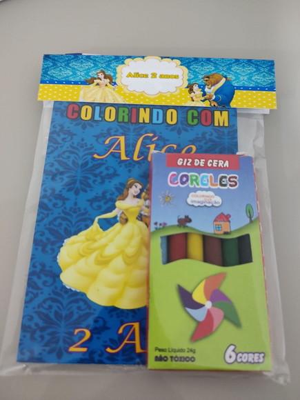 Kit para Colorir Revistinha com Giz de Cera a Bela e a Fera