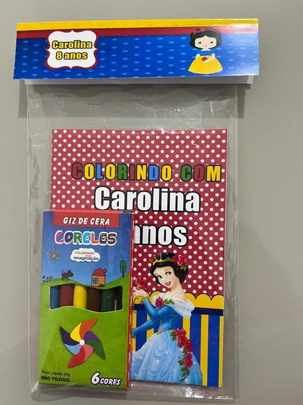 Kit para Colorir Revistinha com Giz de Cera Branca de Neve