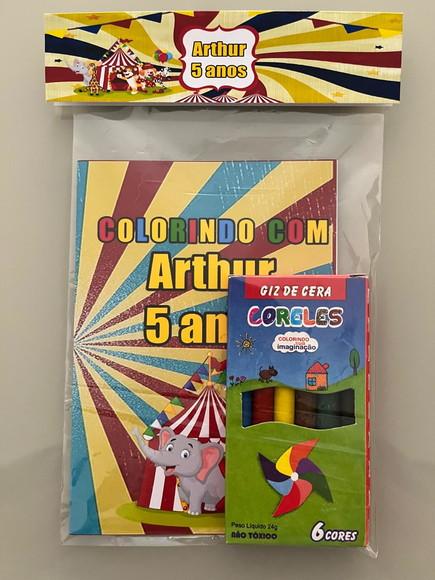Kit para Colorir Revistinha com Giz de Cera Circo