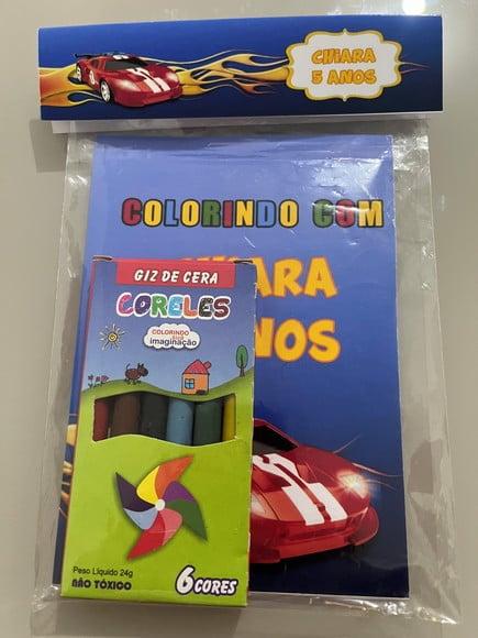 Kit para Colorir Revistinha com Giz de Cera Hot Wheels
