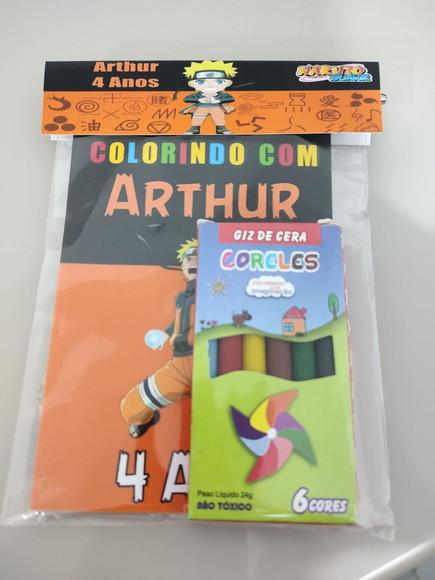 Kit para Colorir Revistinha com Giz de Cera Naruto
