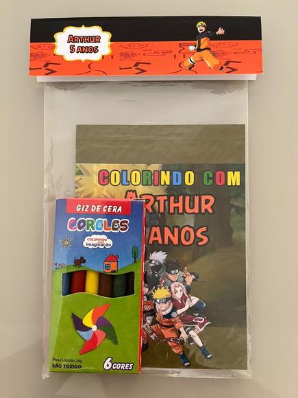 Kit para Colorir Revistinha com Giz de Cera Naruto