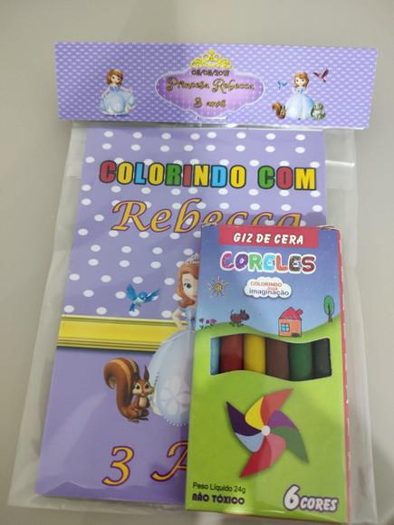 Kit para Colorir Revistinha com Giz de Cera Princesa Sofia