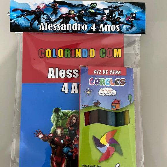Kit para Colorir Revistinha com Giz de Cera Vingadores