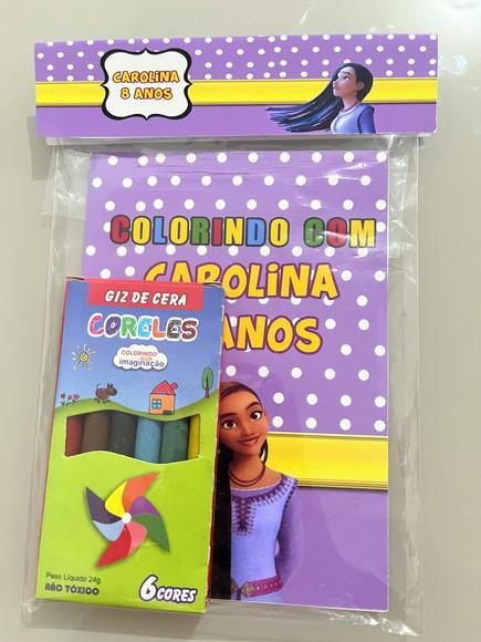 Kit para Colorir Revistinha com Giz de Cera Wish