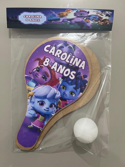 Kit Raquete p/ Pingpong Personalizada Super Monstros em Ação