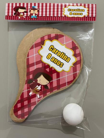 Kit Raquete p/ Ping Pong Personalizada Chapeuzinho Vermelho