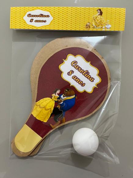Kit Raquete para Ping Pong Personalizada Bela e a Fera