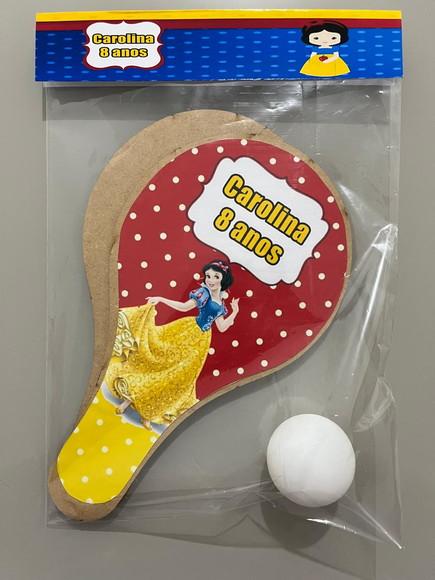 Kit Raquete para Ping Pong Personalizada Branca de Neve