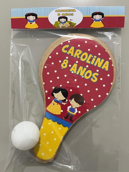 Kit Raquete para Ping Pong Personalizada Branca de Neve